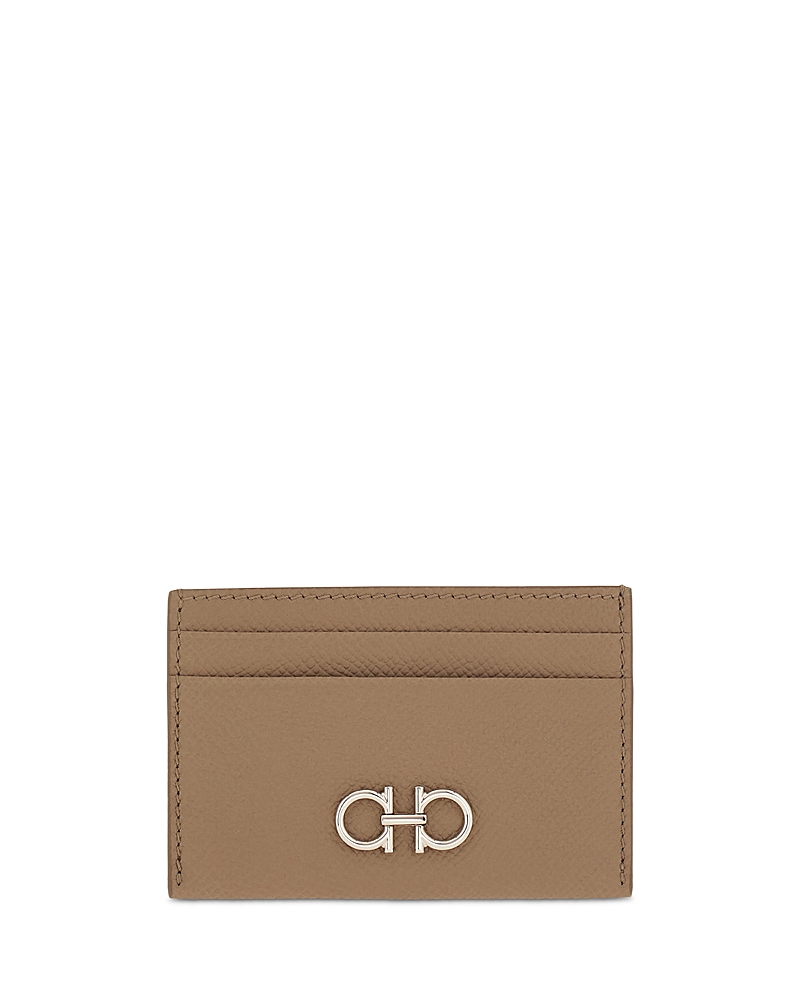 Ferragamo Gemini Hammered Leather Card Holder