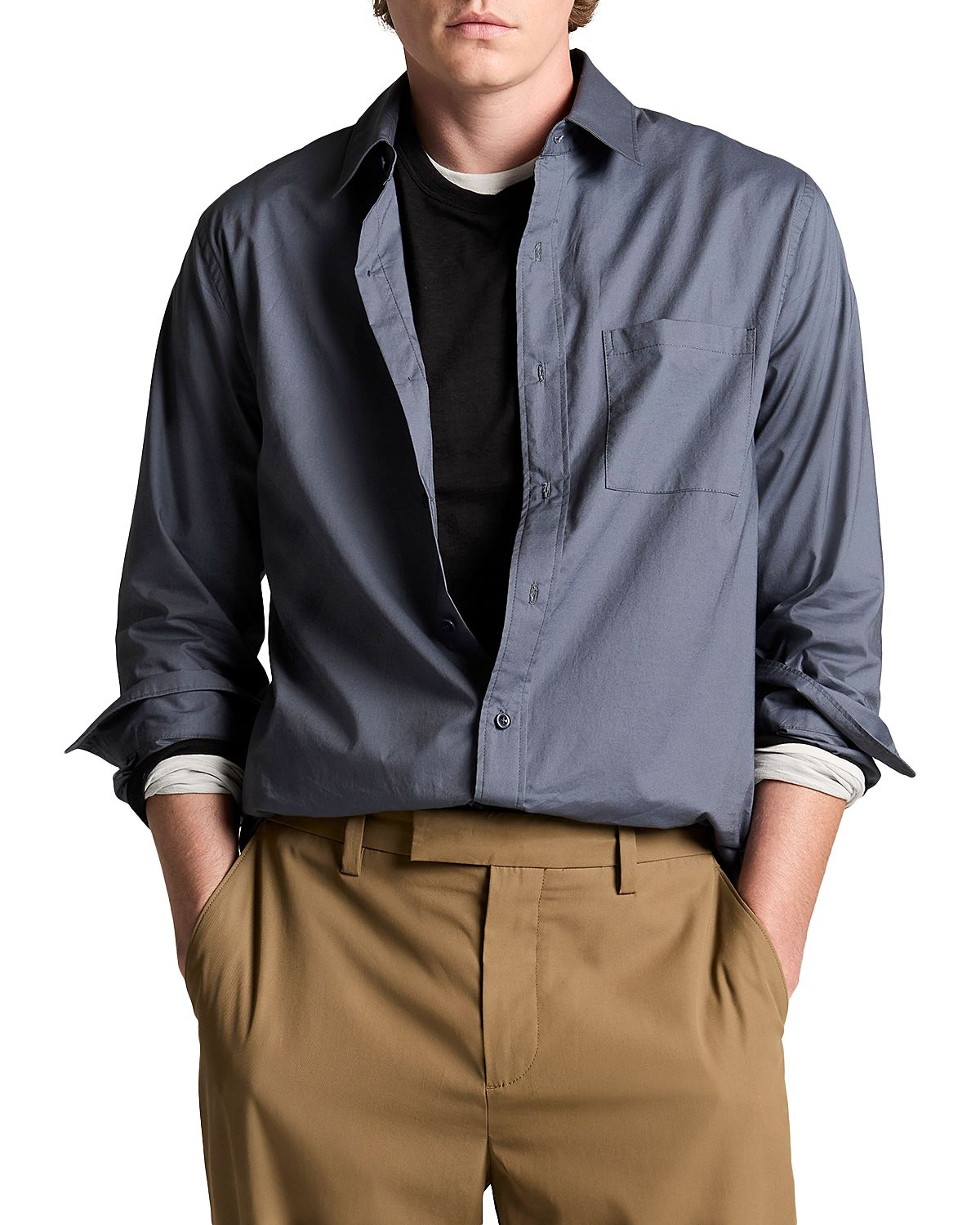 Vince Poplin Button Front Shirt
