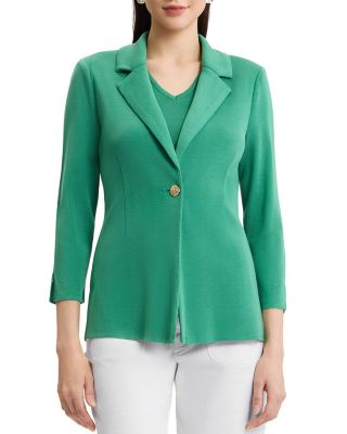 Tailored Single-Button Knit Jacket