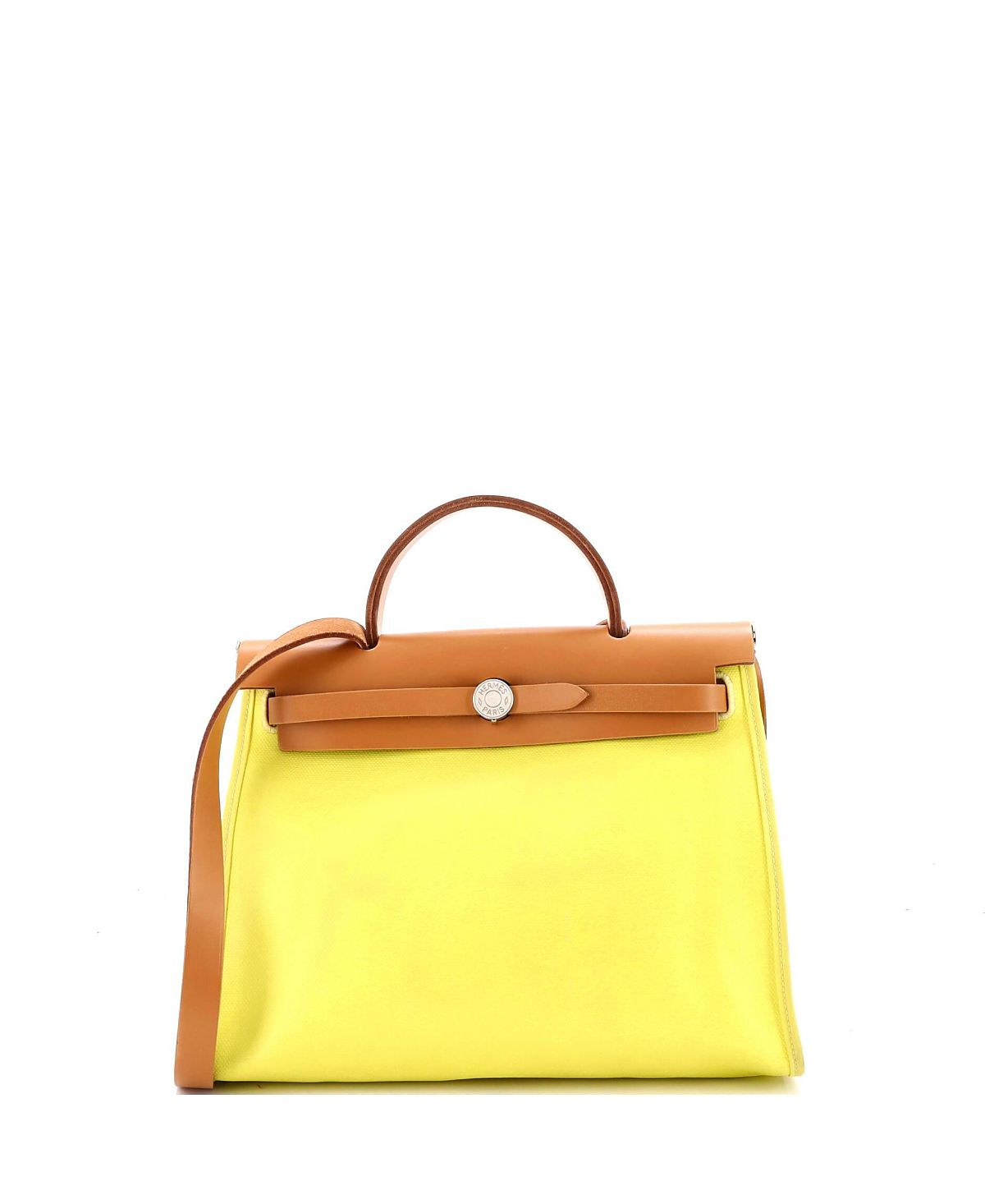Pre-Owned Hermes 31 Herbag Zip Berline Vache Canvas and Leather