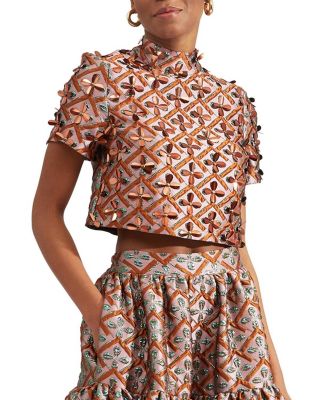  Juliet Embroidered Crop Top
