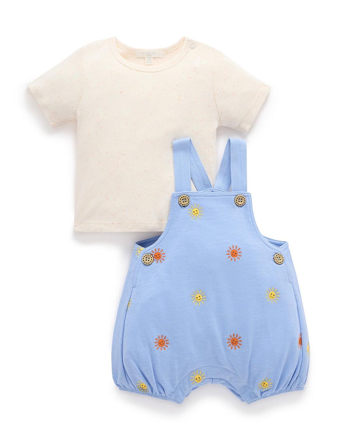 Purebaby Boys' Striped Overall Set - Baby