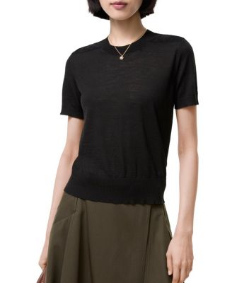 Check Panel Wool Silk Top