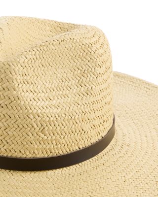 Bloomingdale\'s Woven Straw Sun Hat - Natural and Tan Yellow Bloomingdale main image 2