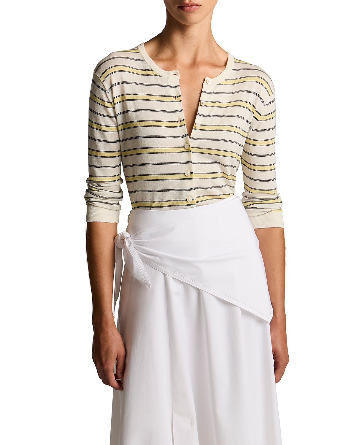 Vince Striped Cardigan Sweater