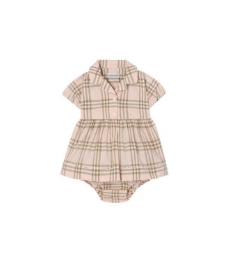 Unisex Check Cotton Dress with Bloomers - Baby