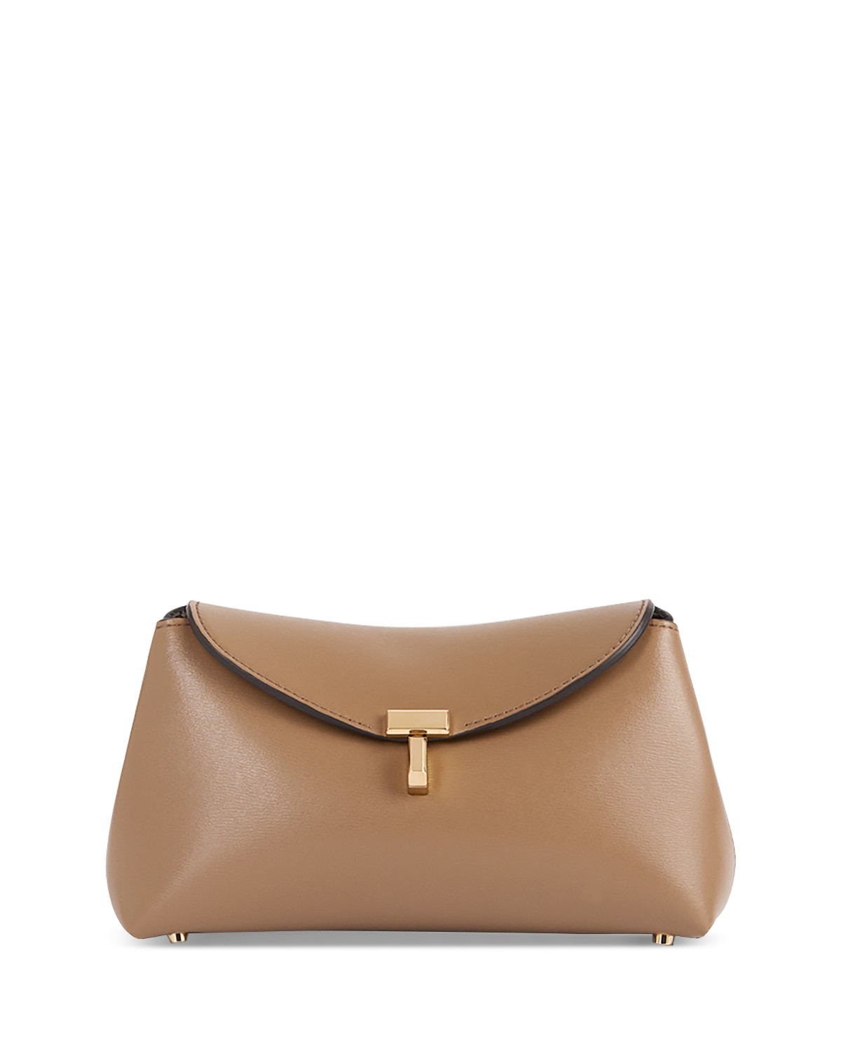 Mini T Lock Leather Clutch