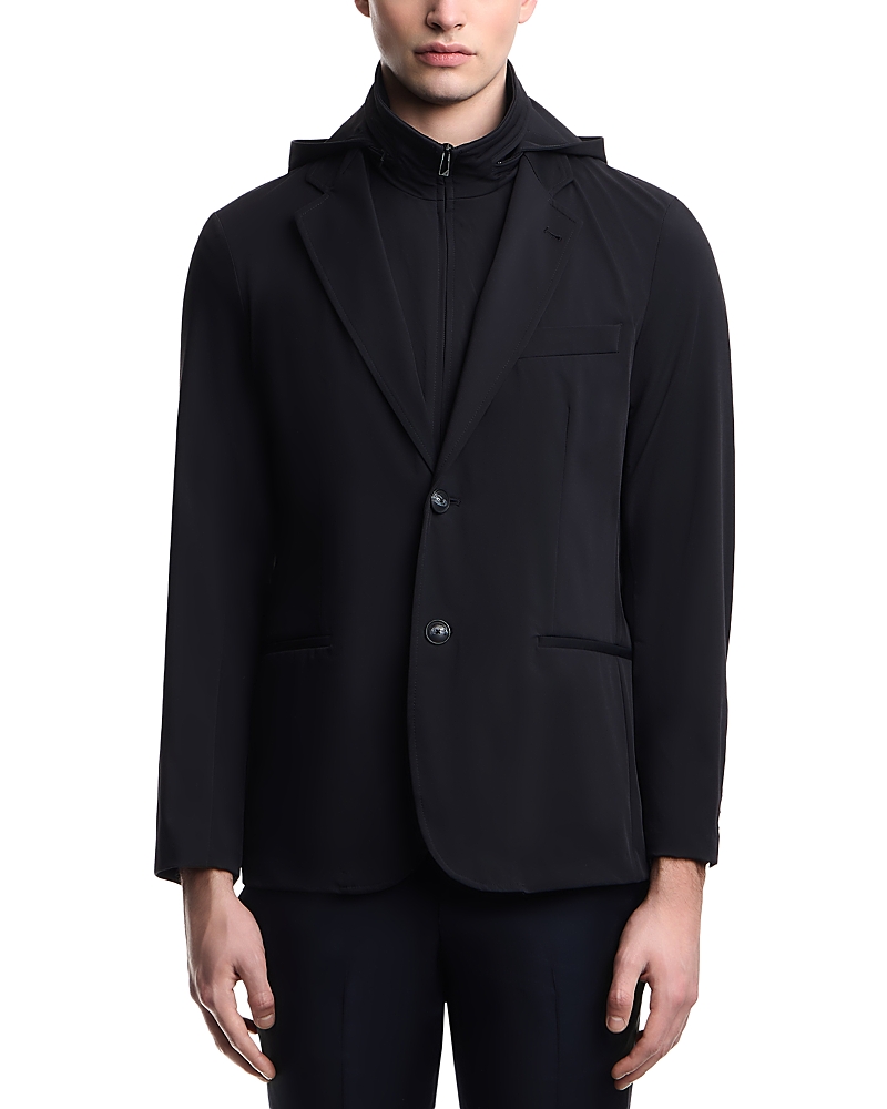 Emporio Armani Essential Stretch Nylon Twill Blazer with Removable Dickie