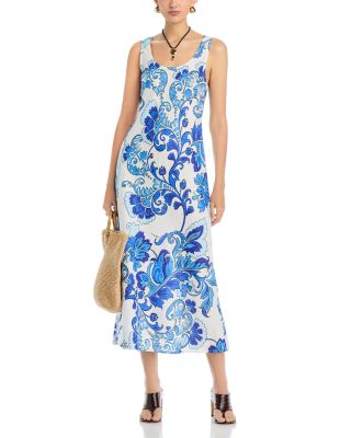 johnny was linen polo dress Johnny Was The Janie Floral-Print Favorite Polo Swing Dress