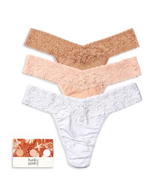 Hanky Panky SupimaCotton Original-Rise Thongs, Set of 3