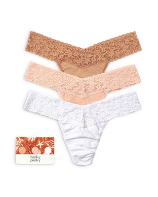 Supima&reg;Cotton Low-Rise Thongs, Set of 3