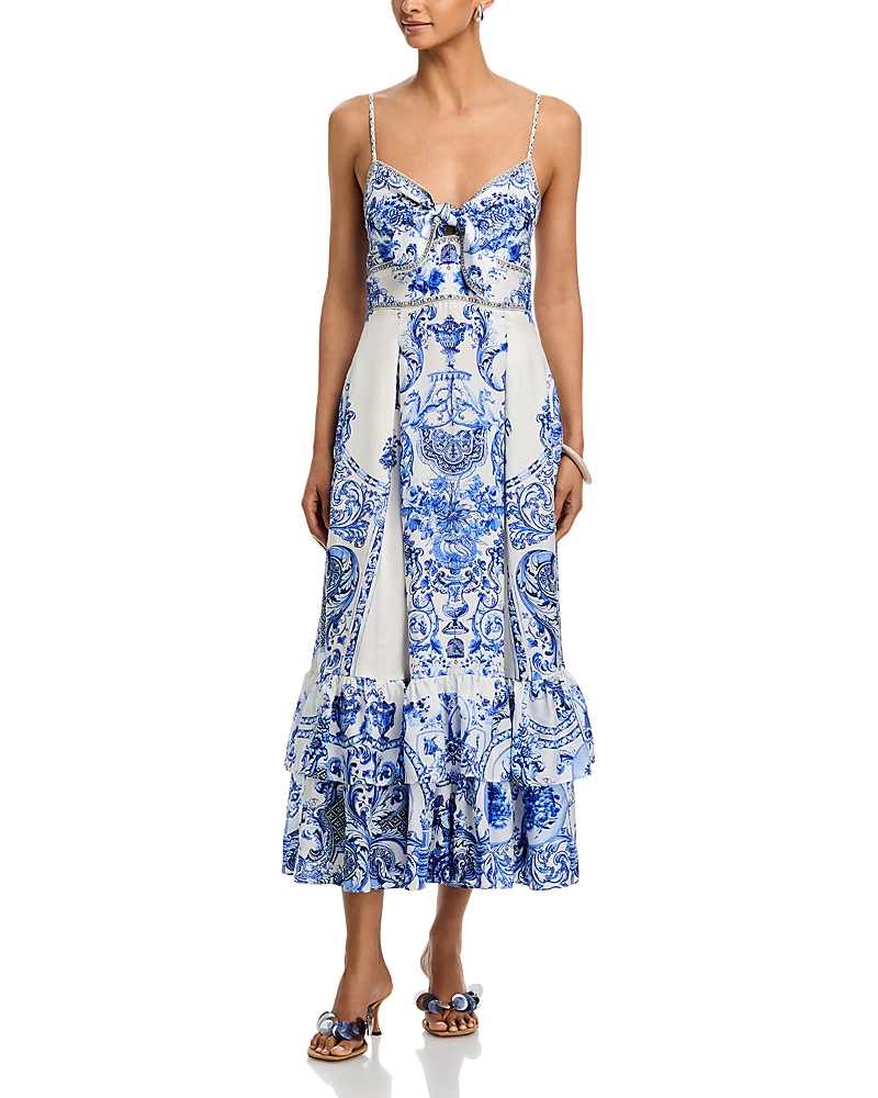 Camilla Silk Ruffled Hem Dress