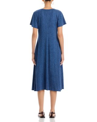 johnny was denim dress Johnny Was: Durago Ruffle Field Dress in Denim Blue
