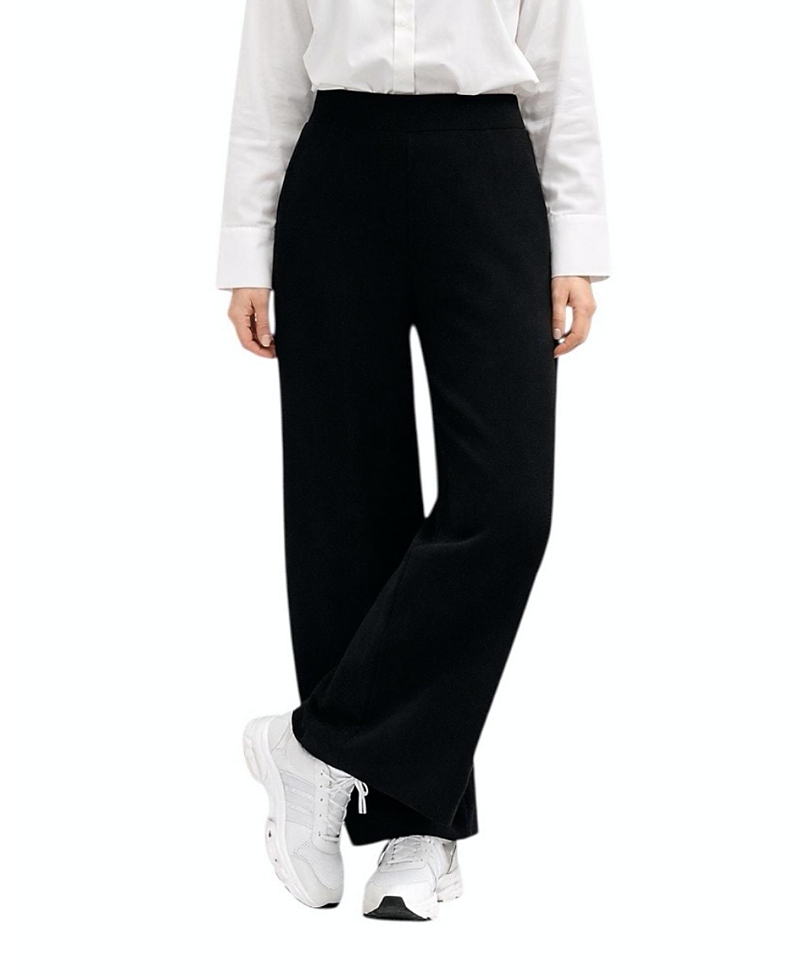 Accouchee Cool Knit Flexible Waist Palazzo Pants