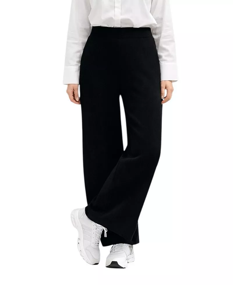 Accouchee Cool Knit Flexible Waist Palazzo Pants