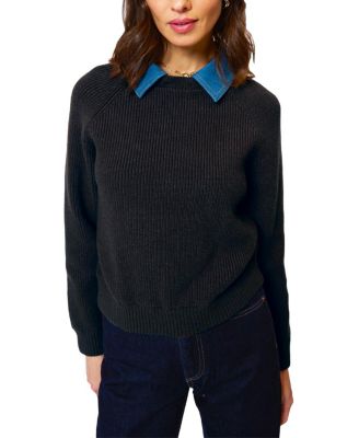  Women's Dash Denim Collar Pullover Sweater