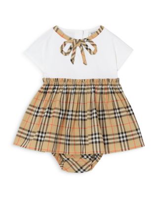 Unisex N2 Deborah Check Bow Cotton Dress With Bloomers - Baby