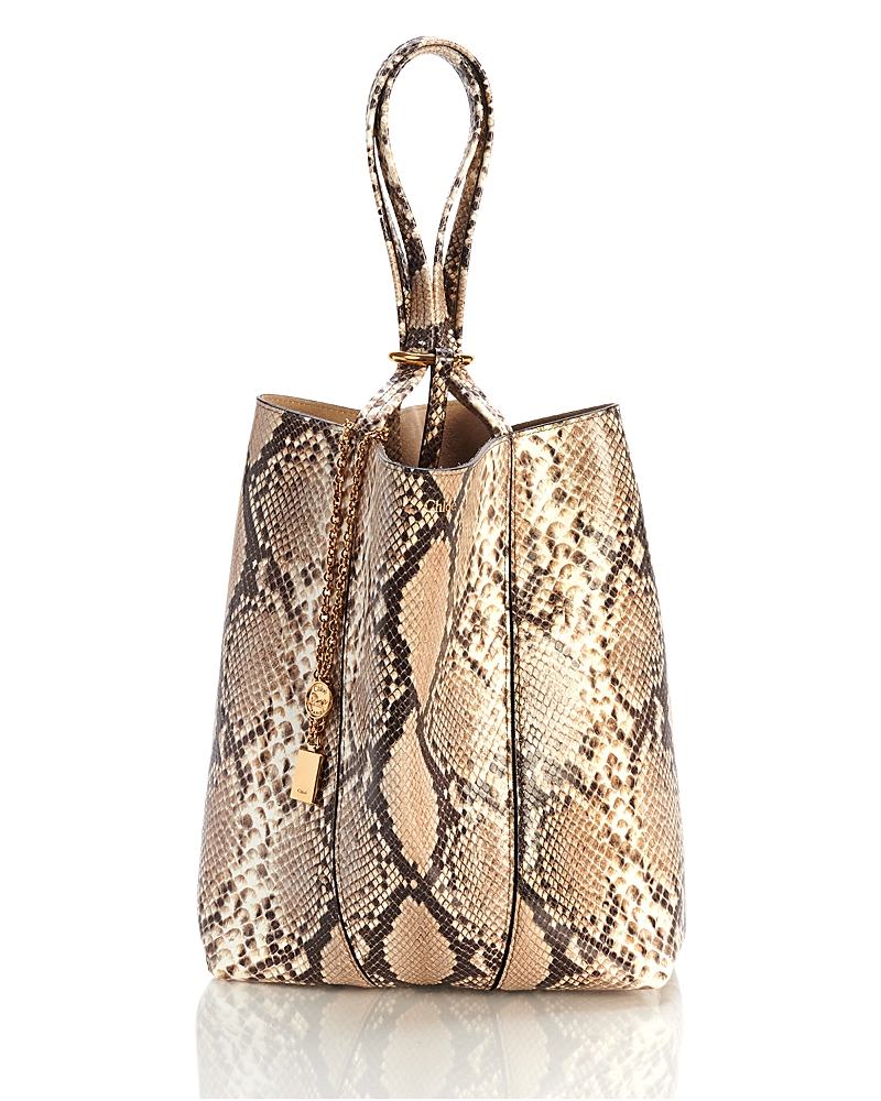 Chloe Spin Medium Embossed Leather Tote