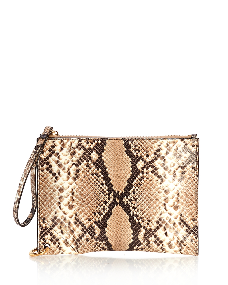 Chloe Spin Embossed Leather Zip Pouch