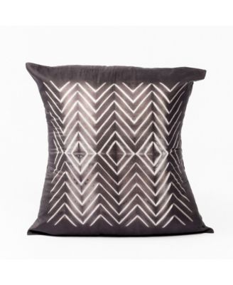Naami Handcrafted Shibori Print Mulberry Silk Pillow with Insert, 20" x 20"