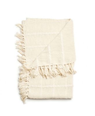 Sea Shell Textured Checks Handloom Throw