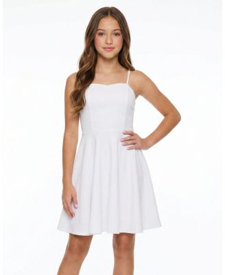 Girls' Fit and Flare Stretch Dress in Longer Length - Big Kid