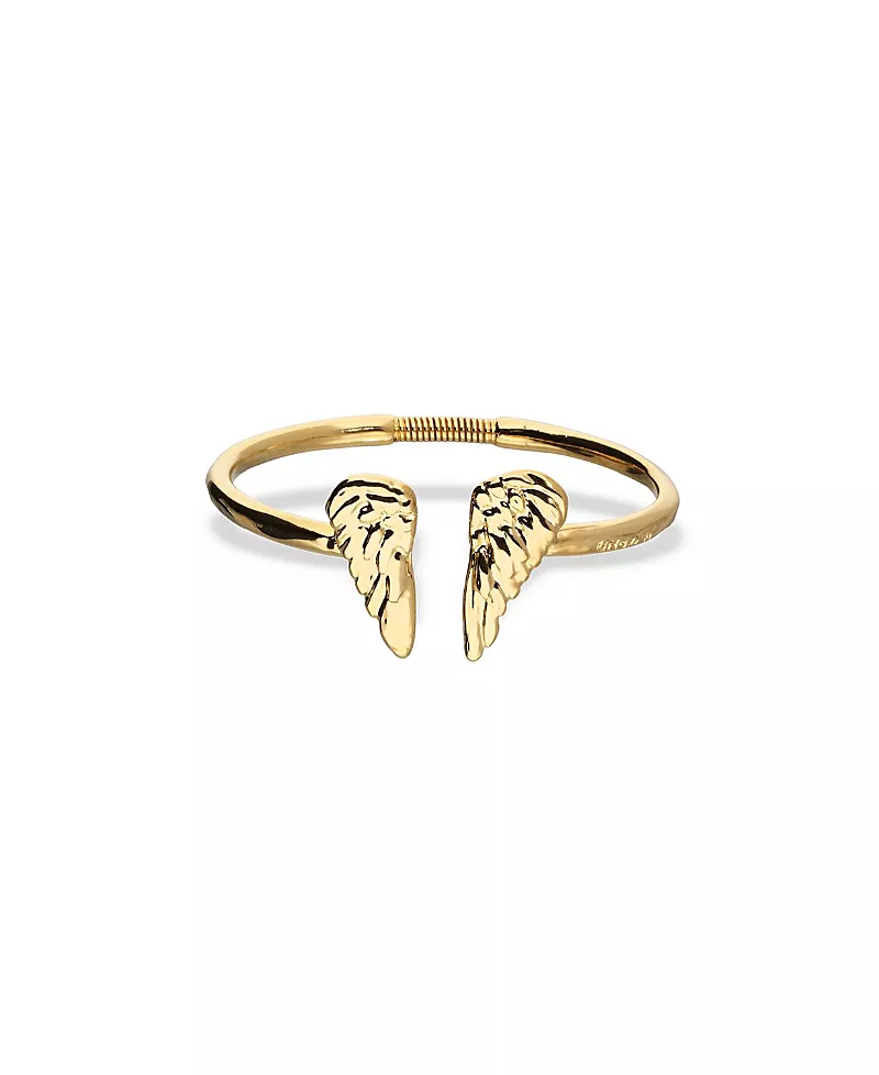 UNOde50 18K Gold-Plated Rigid Bracelet with Wing Detail At The Ends