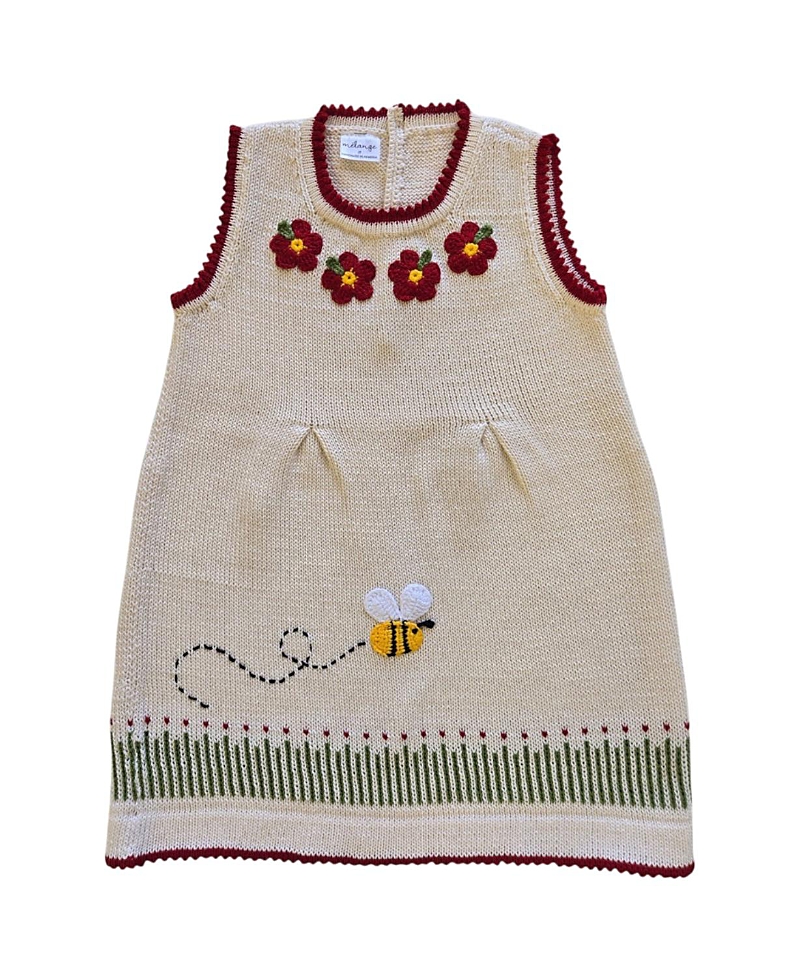 Melange Collection Girls' Knit Bumblebee Garden Dress - Baby, Little Kid