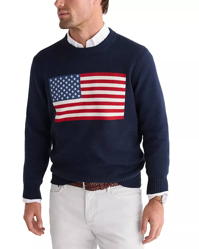 Vineyard Vines American Flag Crewneck Sweater