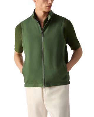 Zegna Oasi Lino Vest In Green