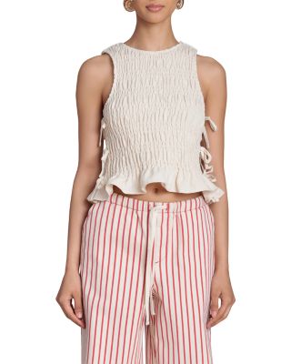 Side Tie Ruffle Hem Top
