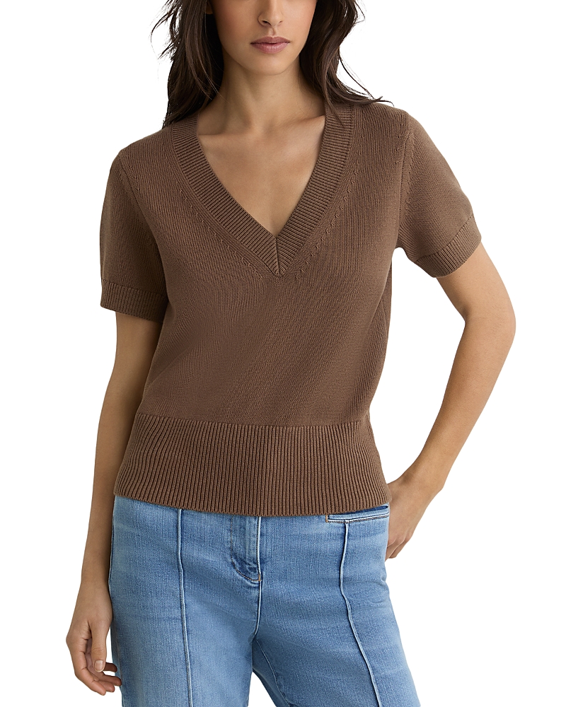 Reiss Valerie Short Sleeve V Neck Tee