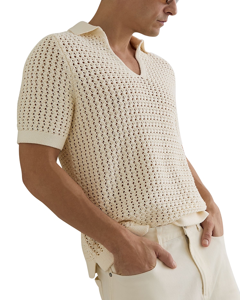 Reiss Bronwyn Crochet Polo Shirt