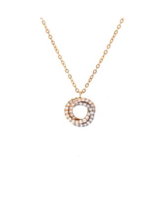  Trinity Choker Necklace 18K Tricolor Gold with Pave Diamonds, 17.25"