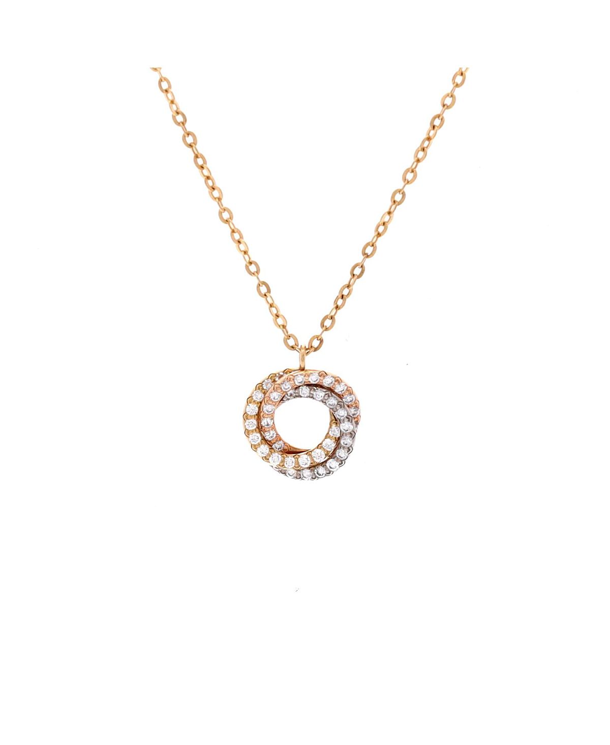 Pre-Owned Cartier Trinity Choker Necklace 18K Tricolor Gold with Pave Diamonds, 17.25