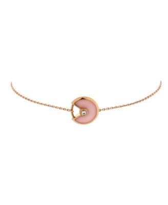  XS Amulette de Cartier Bracelet 18K Rose Gold with Diamond and Pink Opal