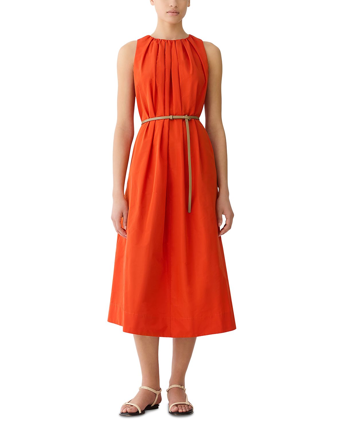 Lafayette 148 New York Belted Pleated Dress