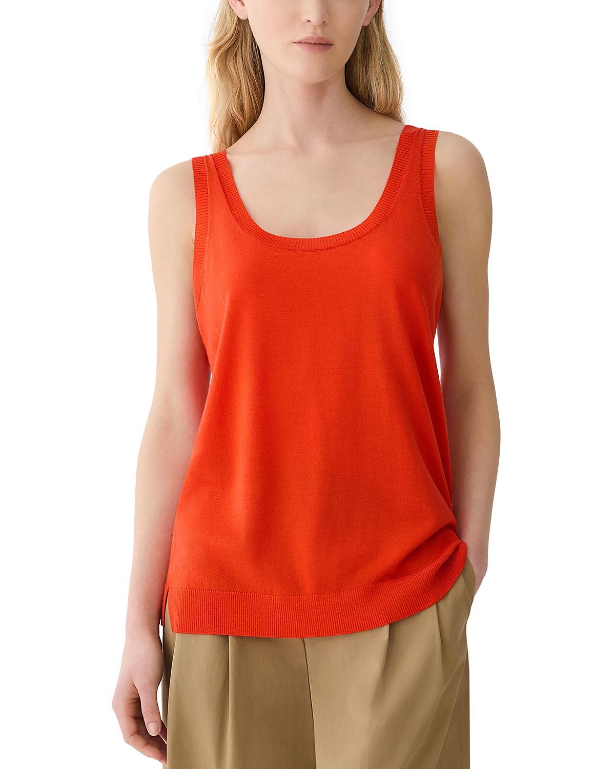 Lafayette 148 New York Scoop Front Sweater Tank