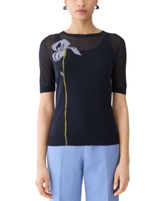 Intarsia Motif Crewneck Sweater