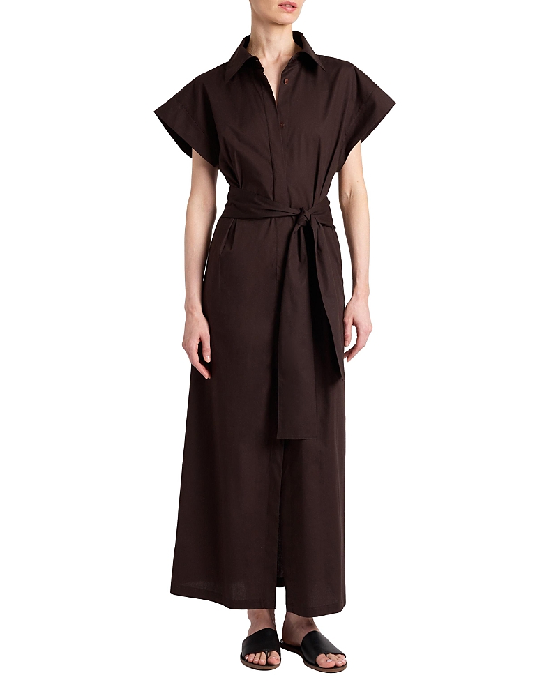 Santorelli Nisa Cap Sleeve Poplin Shirt Dress