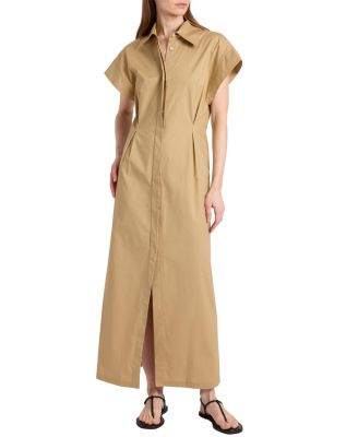Santorelli Nisa Cap Sleeve Poplin Shirt Dress