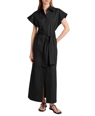 Santorelli Nisa Cap Sleeve Poplin Shirt Dress