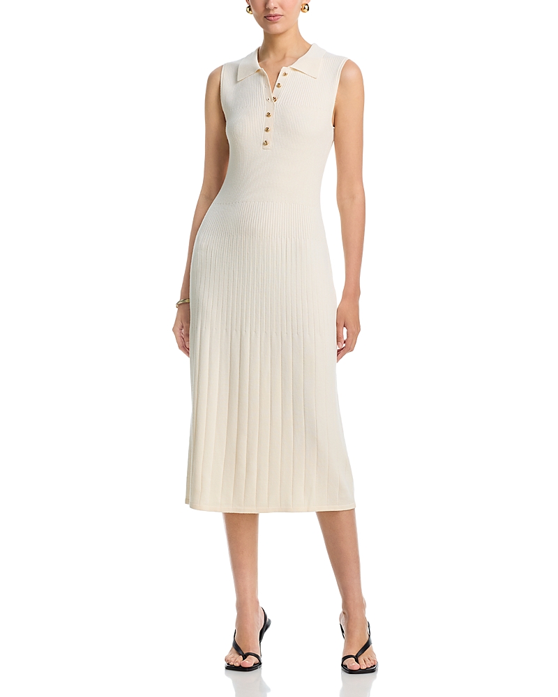 T Tahari Variegated Rib Midi Dress