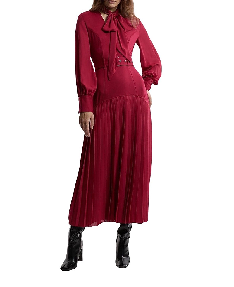 Karen Millen Jersey Ponte Georgette Mix Maxi Dress