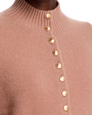 100% Cashmere Mock Neck Cardigan - Exclusive - thumbnail 8