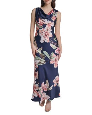 Eliza J Sleeveless Drape Neck Gown