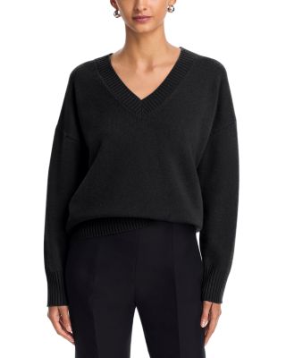 100% Cashmere V Neck Drop Shoulder Sweater - Exclusive