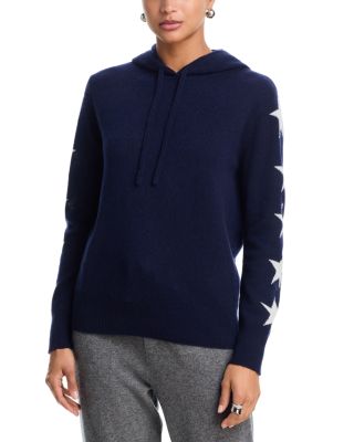 100% Cashmere Star Sleeve Hoodie Sweater - Exclusive