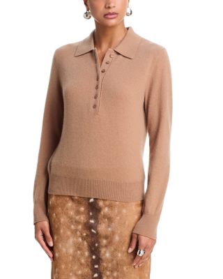 100% Cashmere Henley Polo Sweater - Exclusive