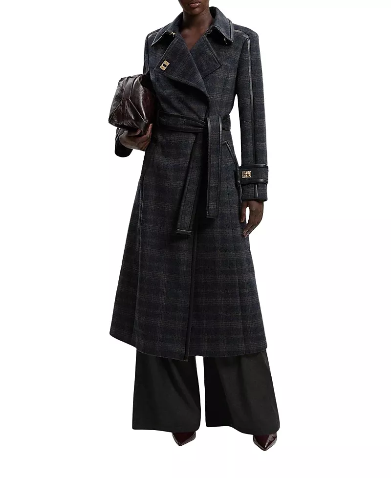 Karen Millen Double Breasted Belted Midi Coat
